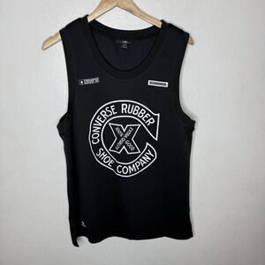 Converse X Neighborhood Black White Jersey Sleeveless Mens Medium Shirt Tank Top